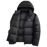 罗蒙(ROMON)连帽拼色工装羽绒服男2024秋冬中青年休闲宽松加厚保暖面包服 魅影黑 170