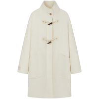 Teenie Weenie【赵露思同款|初代千金牛角扣】小熊羊绒羊毛呢大衣 象牙白 M