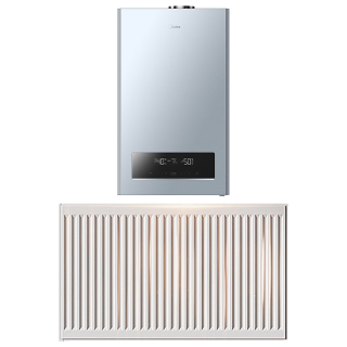 美的 一价全包 壁挂炉暖气片 四组暖气片  13L/min 24kW