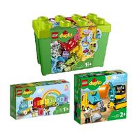 LEGO 乐高 豪华缤纷桶+数字火车+翻斗车与挖掘机1岁半+