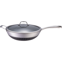 Momscook 慕厨 JA3209GL-NS 炒锅(32cm、不粘、有涂层、304不锈钢)