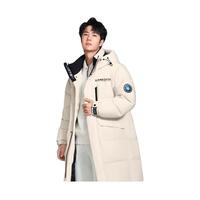 鸭鸭羽绒服鸭鸭（YAYA）王一博同款羽绒服男户外2024冬季立领连帽宽松保暖御寒外套DY 9843  米白色 170/88A(M)