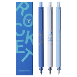 KACO 按动中性笔0.5 水笔 K1028 海洋物语3支装 海洋物语（3支黑）