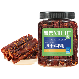 蜜禾（食品） 蜜禾风干鸡胸肉干条500g脯减低耐嚼卡肥脂小零食代餐即食