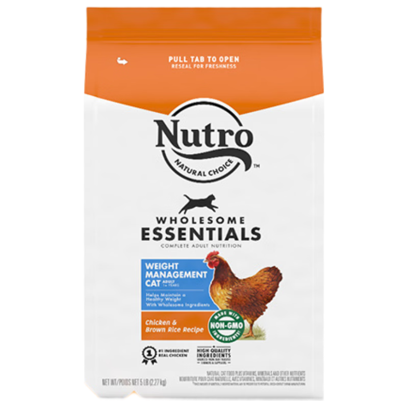 Nutro 美士 猫粮成猫粮干粮高蛋白宠物猫粮控制体重5磅 2.27kg