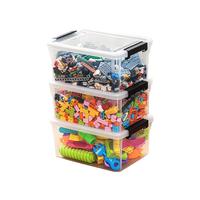 禧天龙透明收纳箱衣服整理箱药箱 口罩收纳盒内衣玩具储物箱 透白小号3个【23*17*10.5cm】 透灰B4文件盒3个【32*23cm】