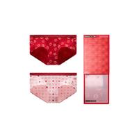 蕉内红色计划501C内裤男女士本命年龙年结婚红图礼盒2件装 【女三角】大红花