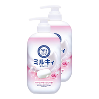 牛乳石碱（COW）沐浴露500ml*2(清新花香)不假滑高保湿滋润留香沐浴乳