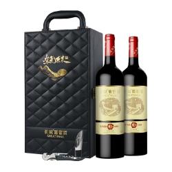 长城葡萄酒 长城紫气东来干红葡萄酒750ml*2支礼盒