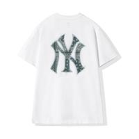 纽亦华2024春MLB腰果花运动短袖T恤男女NY印花潮