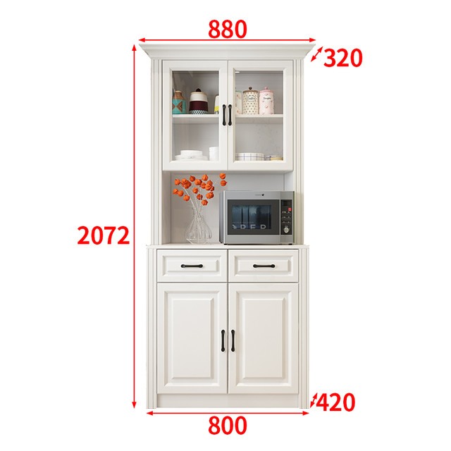 梓臻 K13 实木餐边柜 880*420*2072 白色