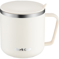 CAIZHI 彩致 304不锈钢马克杯带盖水杯双层隔热办公室咖啡杯米白色CZ6785 304随手马克杯 米白色400ml