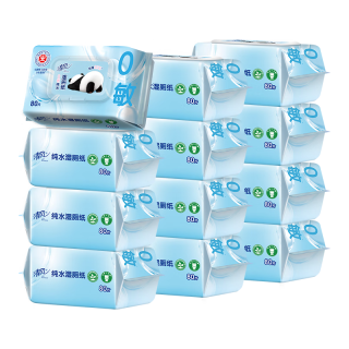 清风 0敏纯水湿厕纸80片*12包 医护级认证湿纸巾 私处清洁湿巾