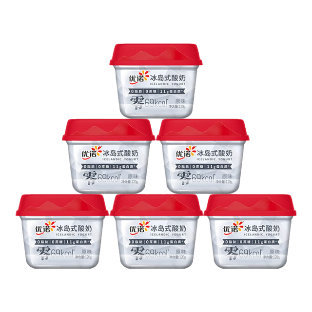 优诺 希腊酸奶0蔗糖0脂肪酸奶营养代餐 120g*6盒