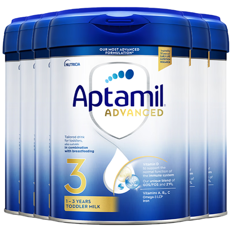 Aptamil 爱他美 白金系列 幼儿奶粉 先进英版 3段 800g*6罐