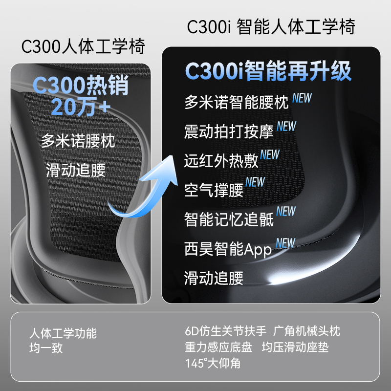 【罗永浩】西昊C300/C100一代人体工学椅电脑椅办公老板电竞