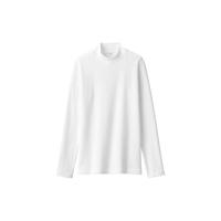 無印良品 MUJI（無印良品 ）女式 起毛罗纹织半高领长袖T恤上衣打底衫内搭秋冬24年冬 白色 S （155/80A）