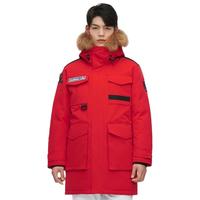【反季】男式时尚工装风极寒中长鹅绒貉子毛领羽绒服