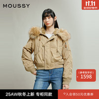 MOUSSY 秋季新品 女士短款棉服外套 028IAA30-1035