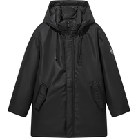 GXG男装 【A】 户外工装羽绒服男中长款羽绒外套通勤24冬季 黑色 175/L