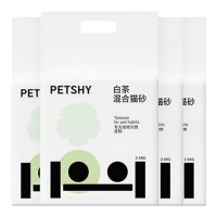 淘金币可用、88VIP：petshy 百宠千爱 白茶猫砂豆腐混合猫砂2.5kg*4除臭无尘幼猫可冲厕