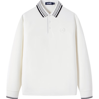 Navigare意大利小帆船男士POLO衫长袖24秋冬磨毛保暖T恤抗菌弹力男装 科技白 2XL 码