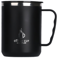 彩致（CAIZHI）304不锈钢马克杯带盖 双层防烫大容量咖啡杯水杯 黑色 CZ6650 304不锈钢马克杯-黑色