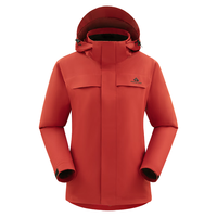 拓路者(Pioneer Camp)朱雀冲锋衣女硬壳单层外套户外防风防水旅行登山服春季装 朱雀红-单冲无内胆 S