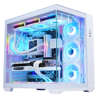 先马(SAMA)Q98白色 游戏电脑主机海景房机箱 双面玻璃/支持ATX背插主板/双360水冷位/10风扇位/标配Type-C Q98白色(双仓 海景房)