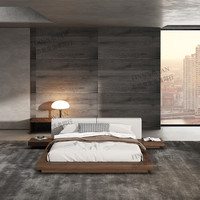 芬·纳维亚 FINNNAVIAN 芬纳维亚传承 全实木日式榻榻米Worth皇后 主卧黑胡桃橡木双人床