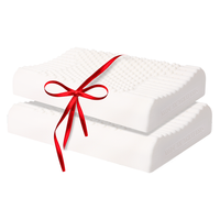 值友专享：jsylatex 颗粒按摩乳胶枕 60*40*10/12cm 一对装 配可脱卸枕套