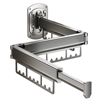 四季沐歌晾衣架折叠壁挂阳台伸缩晾衣杆铝合金室内晒衣架凉衣服晒被子神器