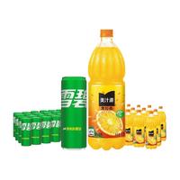 可口可乐 Coca-Cola雪碧经典摩登罐330ml*24罐+果粒橙1.25l*12瓶