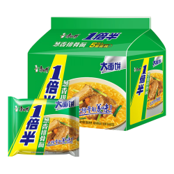康师傅 1倍半方便面21袋整箱红烧牛肉面香辣混合泡面速食夜宵官方旗舰店 葱香排骨130g*5袋