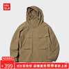 优衣库 男装女装防风连帽外套夹克482213 34 驼色 4XL