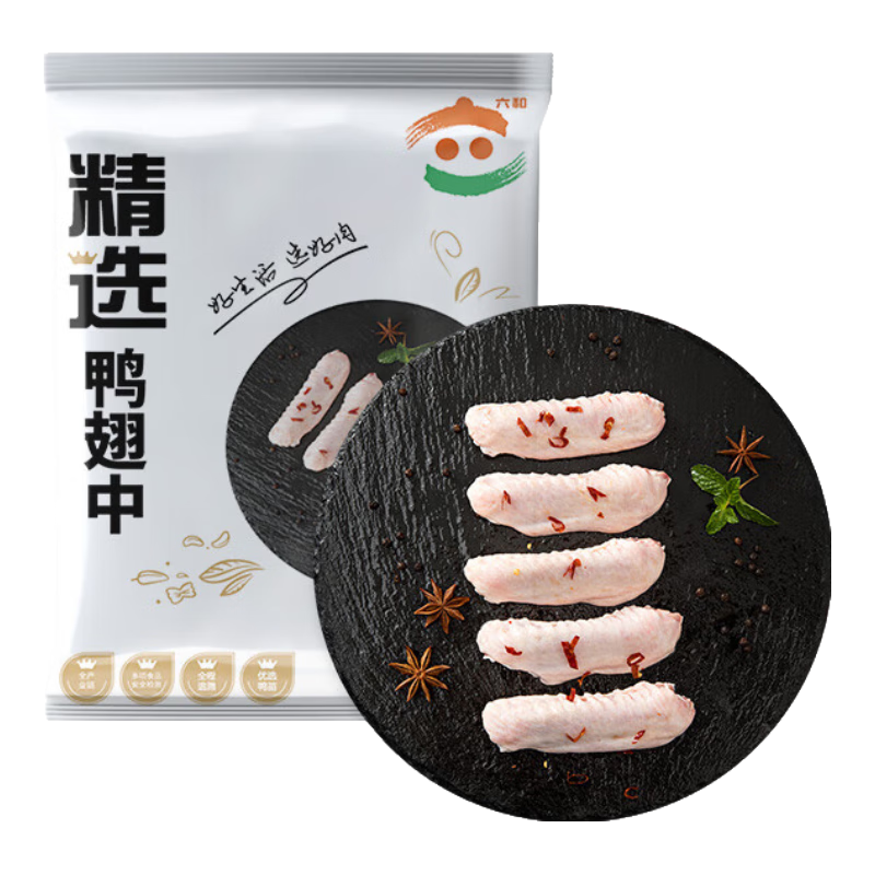 六和 樱桃谷鸭 鸭翅中 500g 冷冻圈养翅中酱卤卤味食材