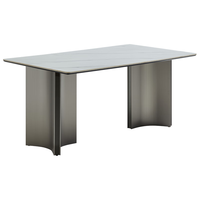 全友家居 岩板餐桌意式轻奢高级感客厅家用吃饭桌子4-6人办公桌