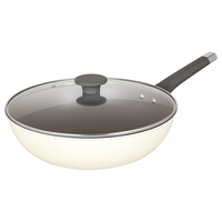 COOKER KING 炊大皇 瓷晶系列 CJ32CG 炒锅(32cm、不粘、有涂层、铝合金、白色)