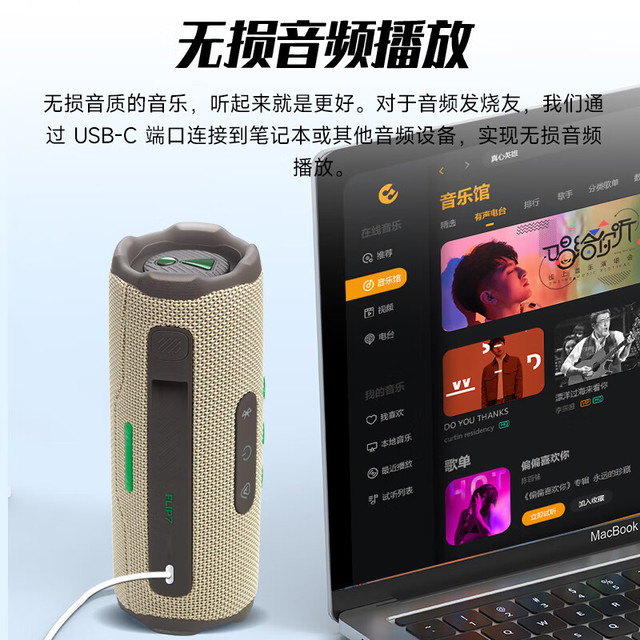 JBL FLIP7 便携式蓝牙音箱 多台串联 防水防尘设计 独立高音单元 赛道扬声器 音乐万花筒7代