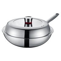 炊大皇（COOKER KING）钛尊纯钛32cm无涂层不粘炒锅不锈钢平底炒菜锅磁炉通用钛锅TZ32CG 【钛尊】纯钛炒锅 32cm