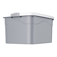 稻草熊收纳箱塑料加厚特大号大容量家用衣服被子玩具整理箱储物箱收纳盒 象牙白【1个装】 130L【67*48*39cm】-4滑轮