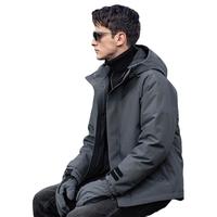 【石墨烯黑金羽绒服】蓄热保暖白鸭绒羽绒外套男冬季防寒连帽上衣