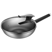 Joyoung 九阳 炒锅316L不锈钢家用不粘炒菜锅平底大煎锅32cm燃磁通用CJ76