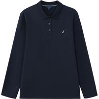NAUTICA/诺帝卡男装秋季珠地火山岩亲肤舒适长袖POLO衫