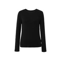 伊芙丽 蒋欣代言伊芙丽2025圆领羊绒打底衫秋冬厚款保暖内搭T恤女 黑色 圆领 L 110-125斤