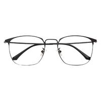 潮库 超轻钛架商务近视眼镜男款可配度数眉线框护目架 88010黑【β钛镜架】 蔡司视特耐1.67非球面0-800度