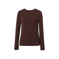 伊芙丽 蒋欣代言伊芙丽2025圆领羊绒打底衫秋冬厚款保暖内搭T恤女 红棕 圆领 L 110-125斤