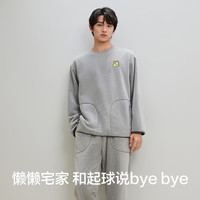 有棵树 YOUKESHU男士睡衣男秋冬季法兰绒双面加绒长袖套头加厚可外穿家居服套装