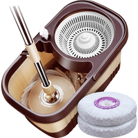 百家好世 双驱动免手洗旋转拖把小方桶手压免手洗家用木地板托把拖地神器