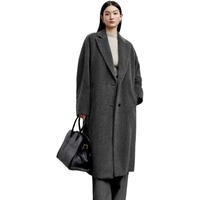 伊芙丽（eifini）蒋欣代言高级感长毛苏力经典百搭中长款大衣冬季外套女 极致灰 M 160/84A